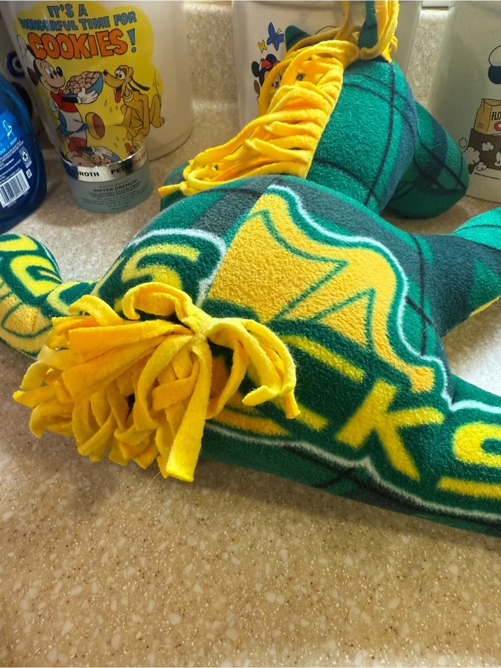 Oregon Ducks Flannel Homemade Green Yellow Stuffed Horse Toy Plush Playmate